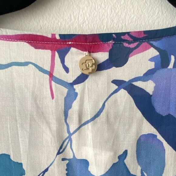 CHICO'S NWT Floral Split Neck Tunic Long Top Women's M Embroidered Boho Resort - Picture 12 of 14